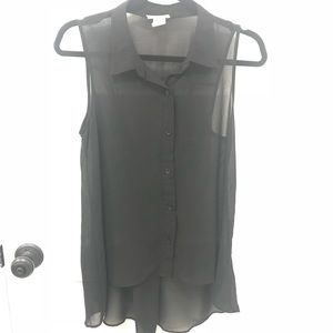 Sleeveless Button Up with Buttoned Back